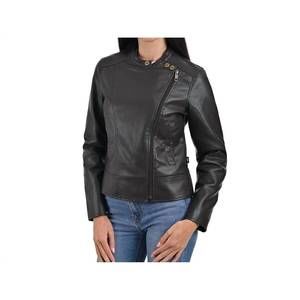 NEW LEE faux leather racer jacket in brown